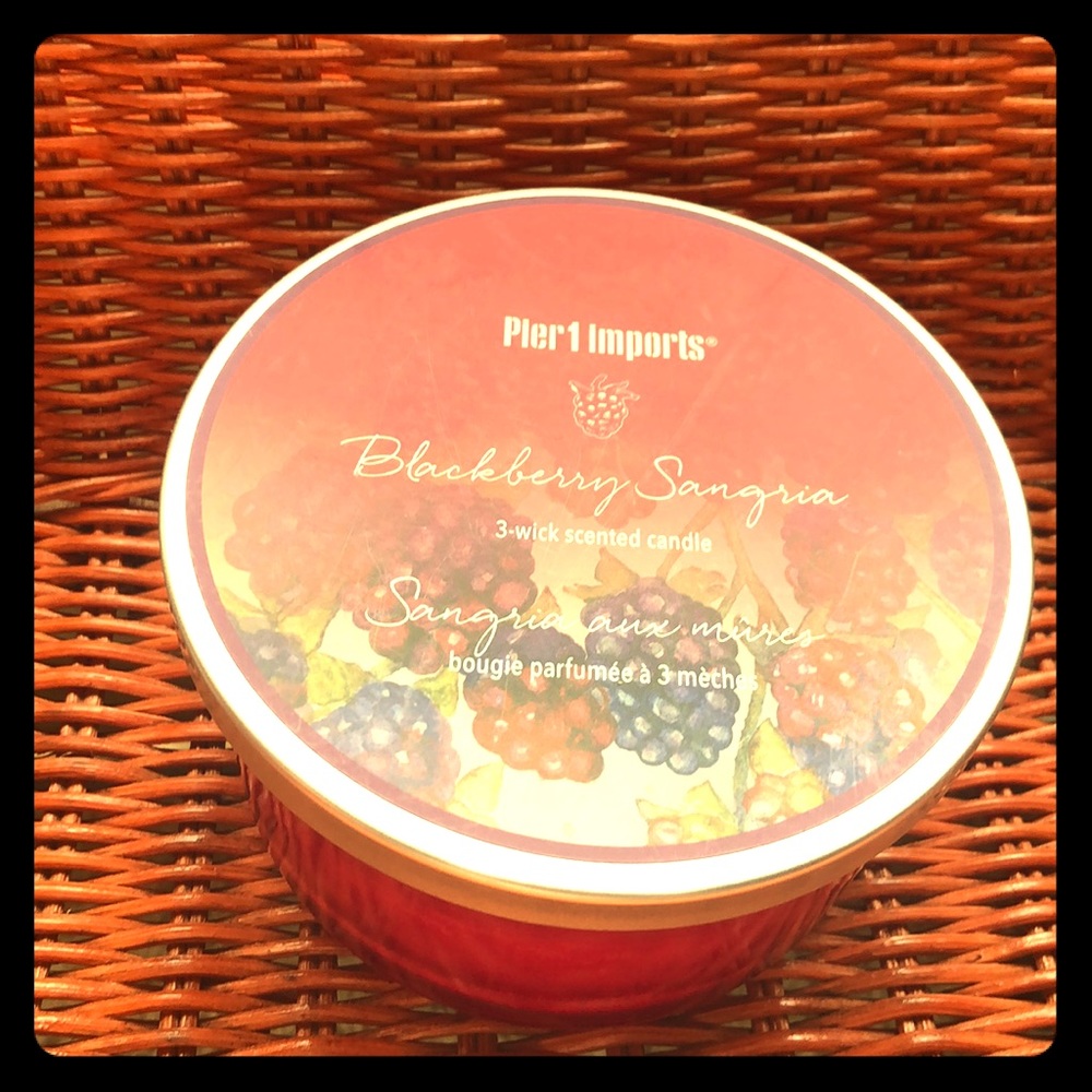 Pier 1 3-wick candle blackberry sangria